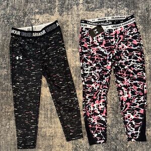 Under Armour Kids' Black and Pink Patterned Leggings